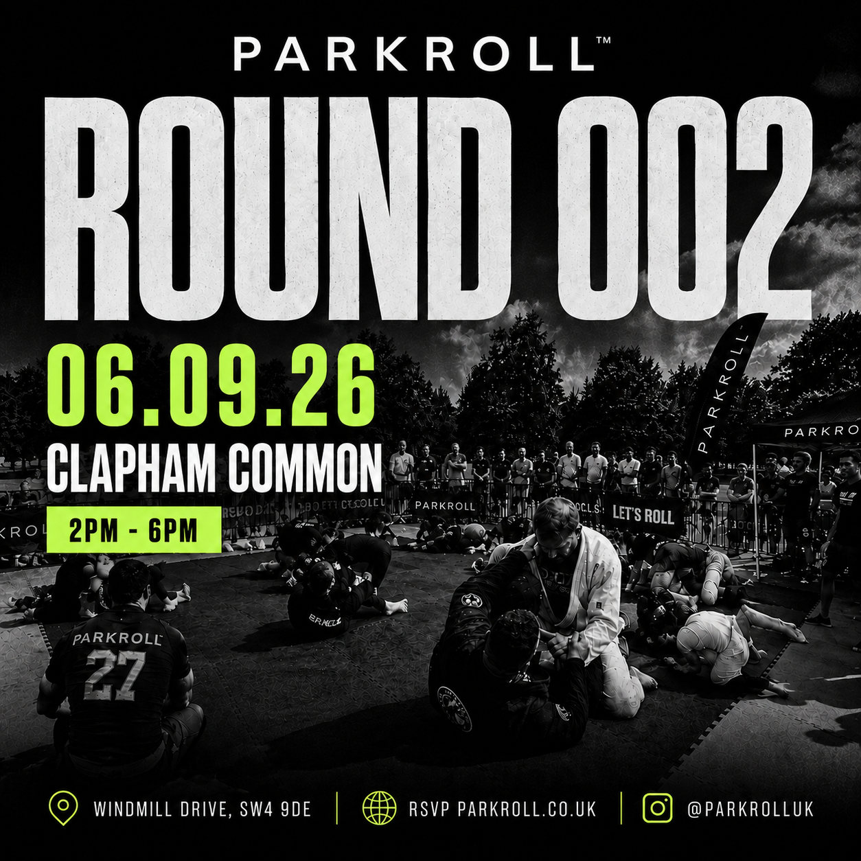 Parkroll London event flyer — 06.09.26 · Clapham Common